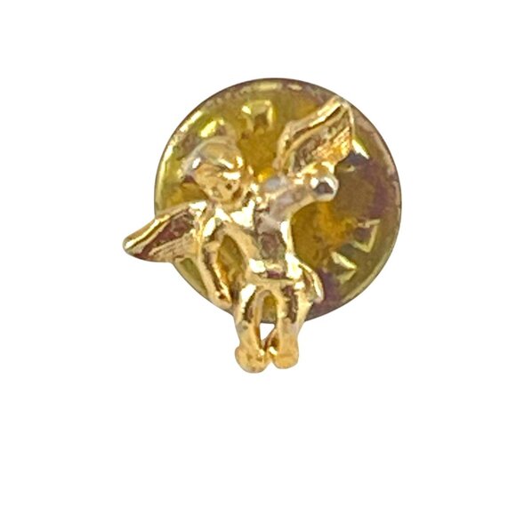 Angel Cherub Gold-Tone Lapel Pin Badge For Collectors Fashion Enthusiasts - Picture 2 of 5